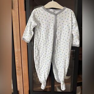 Kissy Kissy footies pima polka dots unisex baby boy girl snaps gray cotton